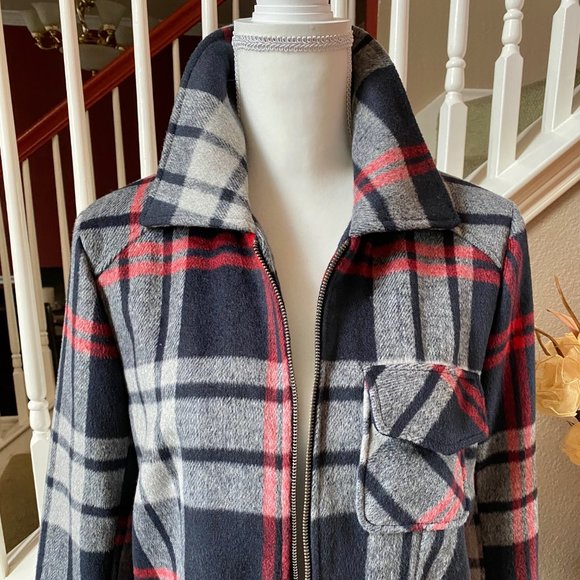 Jolt Zip Up Plaid│Tartan Varsity Jacket - Picture 2 of 5